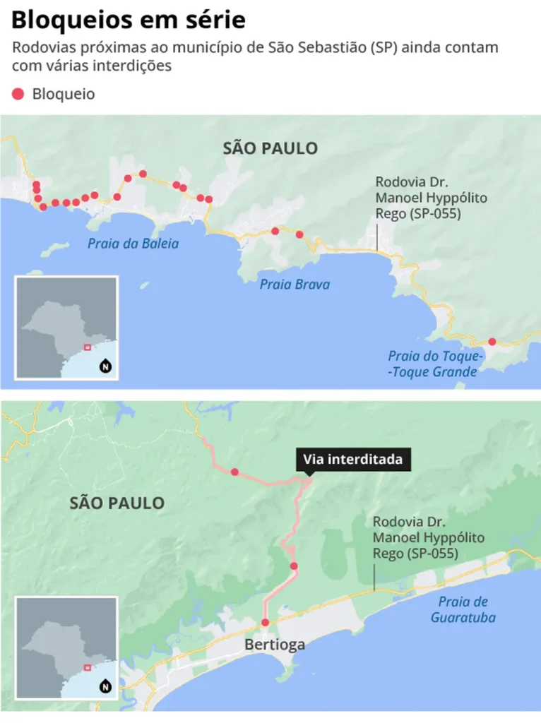 Governador de SP diz que Rio-Santos tem trechos atingidos pelo temporal que podem 'não existir mais'