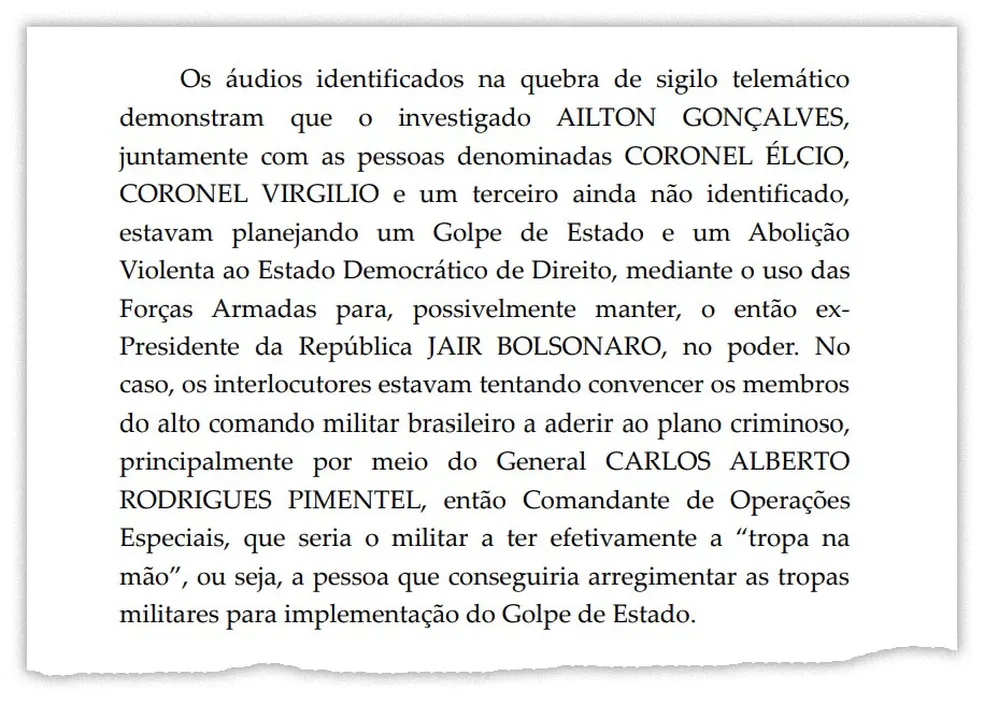 PF aponta para evidência de golpe bolsonarista