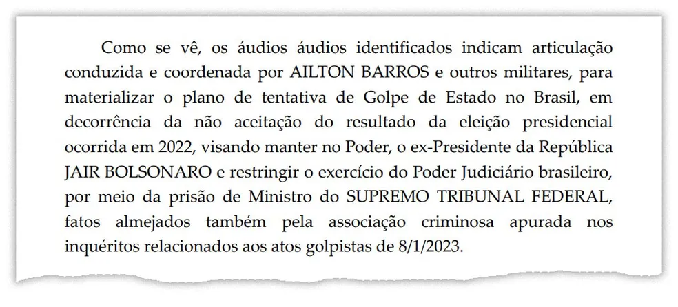 PF aponta para evidência de golpe bolsonarista
