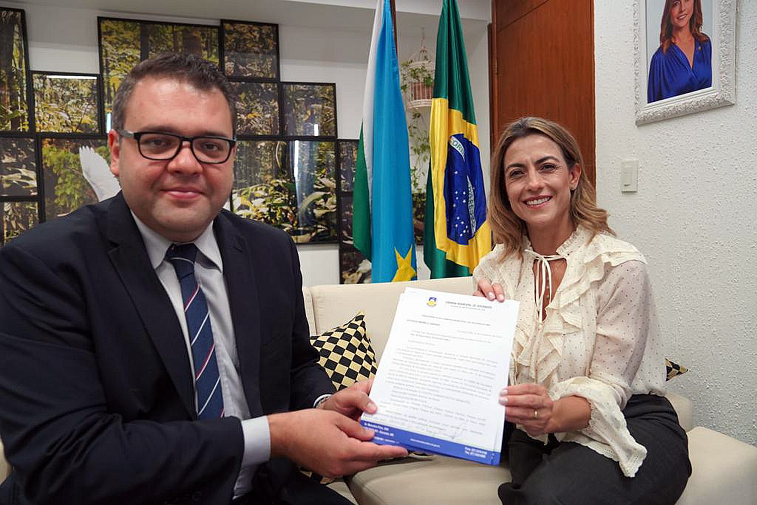 Prefeito Alan Guedes e a senadora Soraya Thronicke 